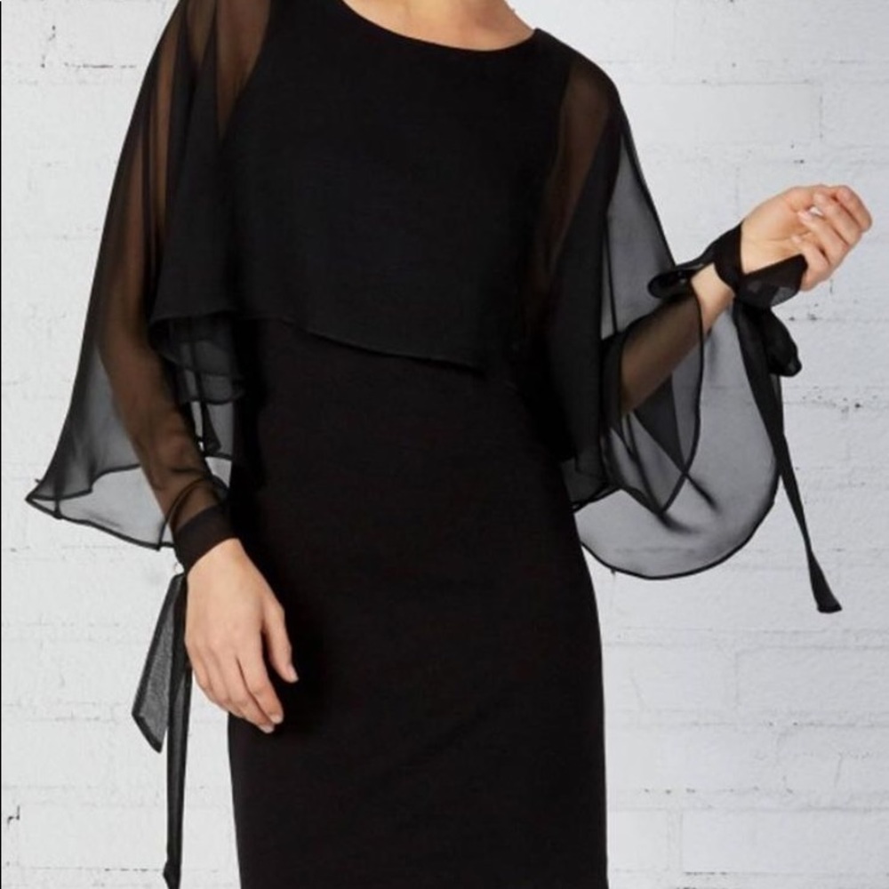 Bailey 44 black sheer arms mini dress